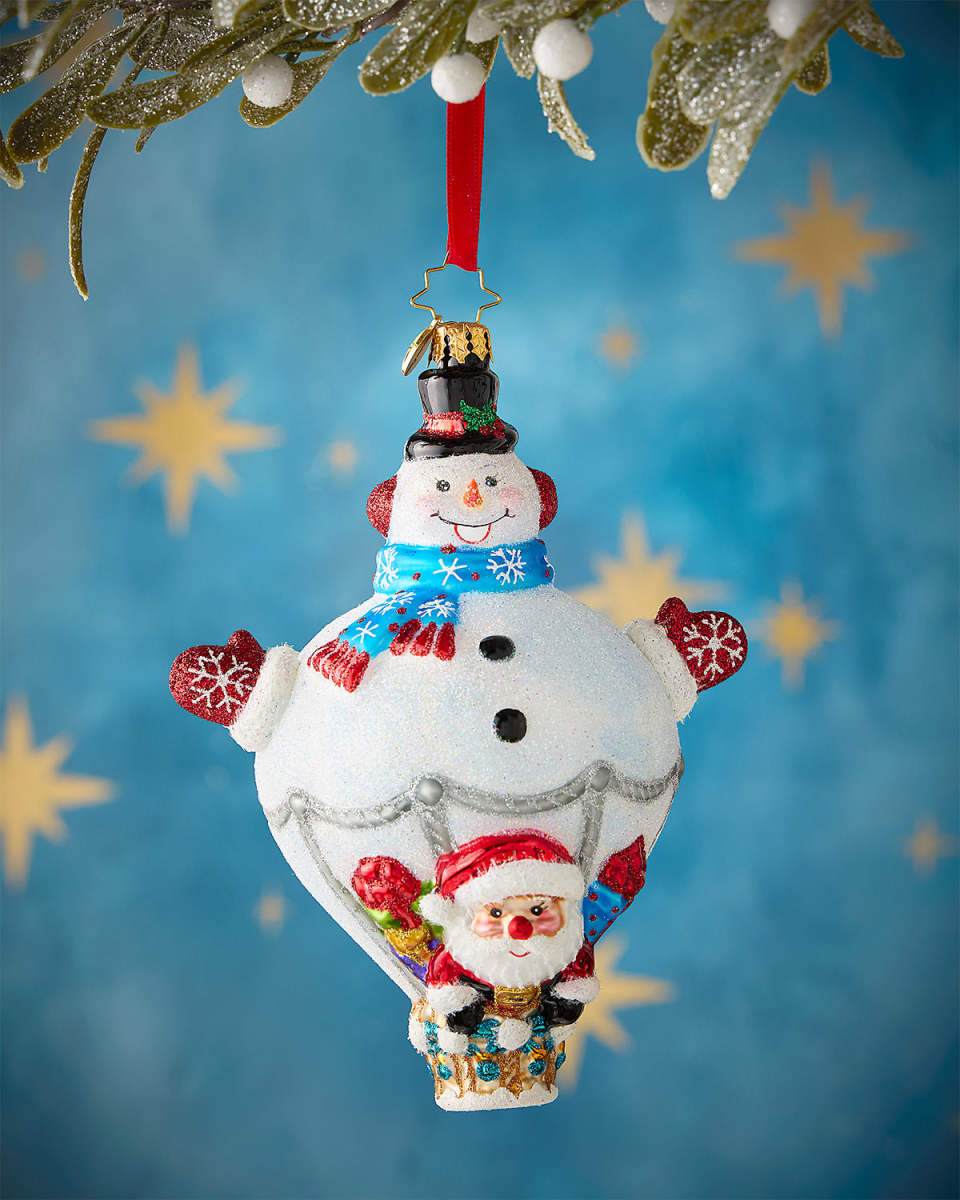 Up, Up, and Snowy Christmas Ornament